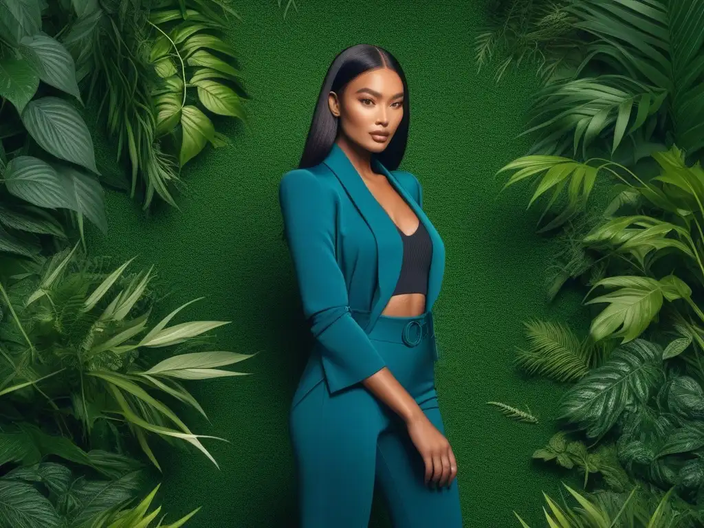 Moda sostenible: diversidad, estilo y ecoconciencia Desfile de moda sostenible con modelos diversos y empoderados, rodeados de naturaleza y materiales ecológicos