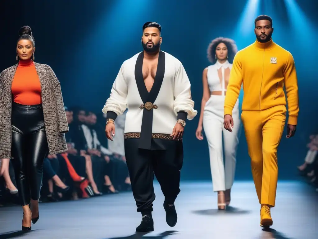 Desfile de moda inclusivo y sostenible: diversidad en colores y formas Desfile de moda sostenible tallas especiales inclusiva con diversidad y color