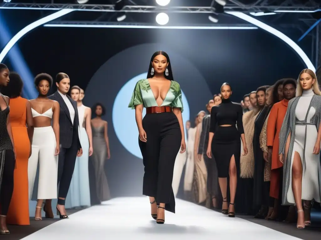 Desfile de moda inclusivo y sostenible: diversidad de estilos y cuerpos Desfile de moda sostenible para diferentes tallas con diversidad y empoderamiento