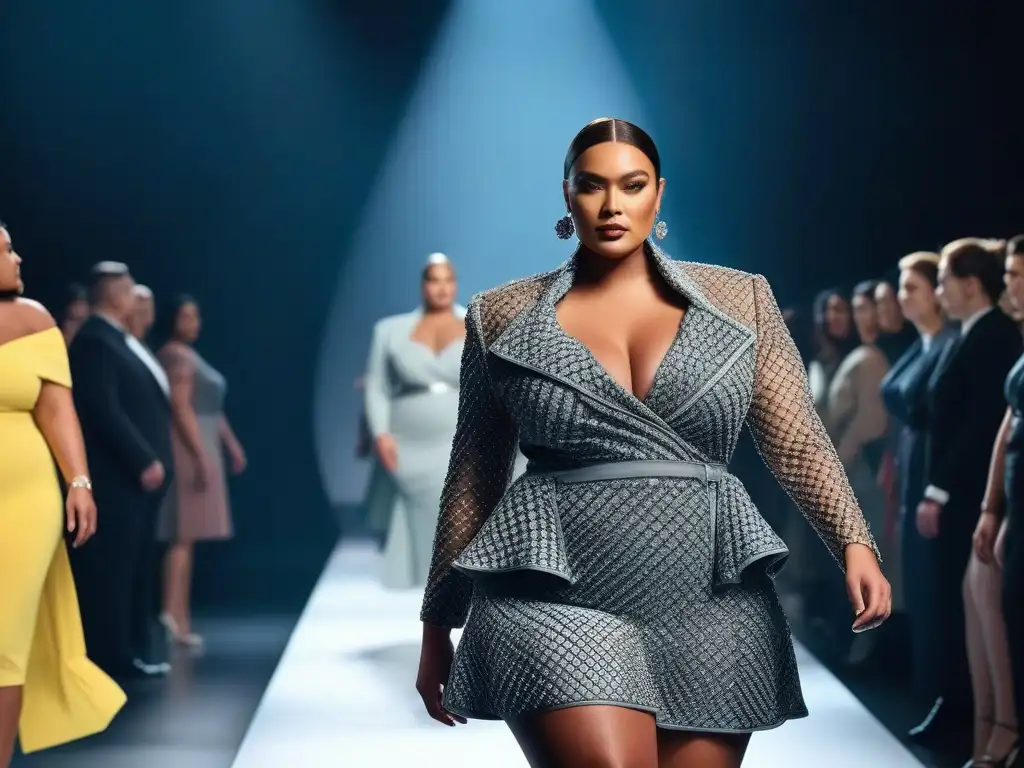 Desfile de moda plus size: Revolución de estilo y confianza Desfile de moda tallas grandes con modelos seguras y elegantes en colaboraciones moda tallas grandes