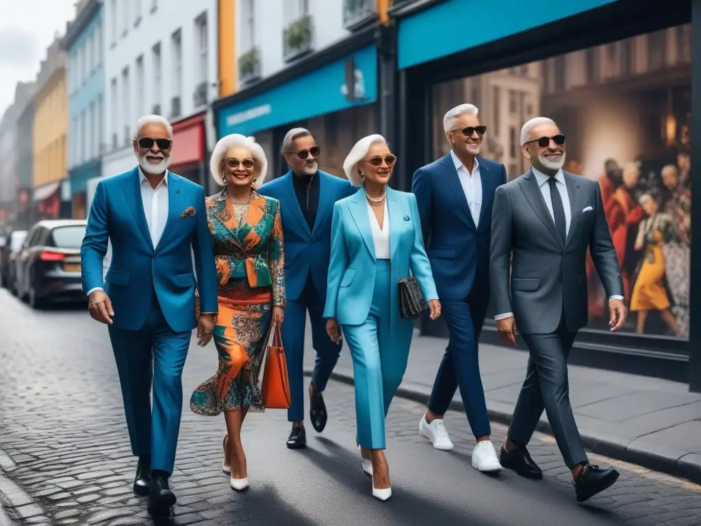 Estilo y empoderamiento: moda senior en la ciudad Desfile de moda urbana con inclusión y diversidad de cuerpos senior en la ciudad