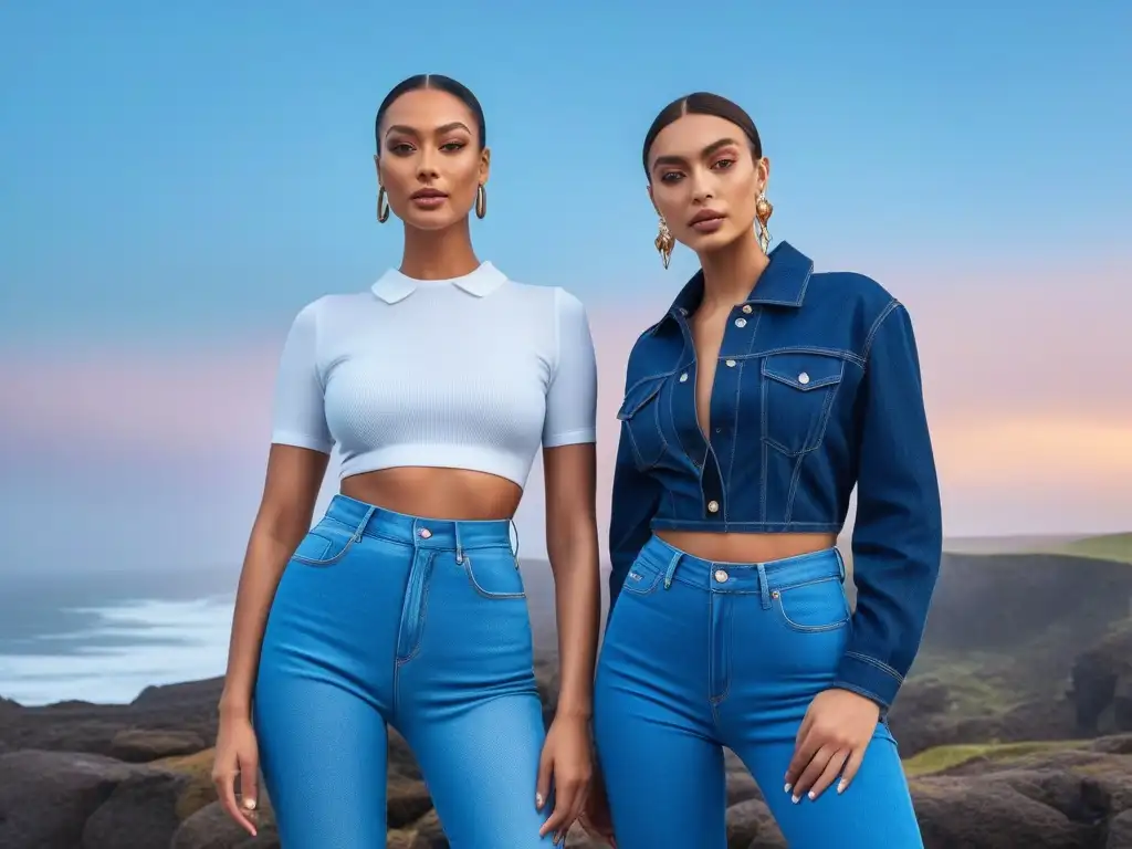 Desfile de jeans de alta calidad: diversidad y estilo en la moda urbana Un desfile de moda urbana con modelos altos luciendo los mejores jeans