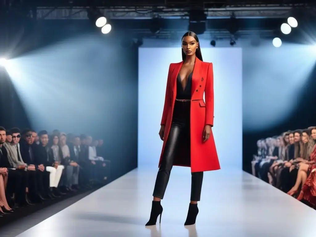 Desfile de moda: Empoderamiento y elegancia de modelos altos en la pasarela Desfile de modelos altos desafiando estándares de moda, exhibiendo elegancia y empoderamiento