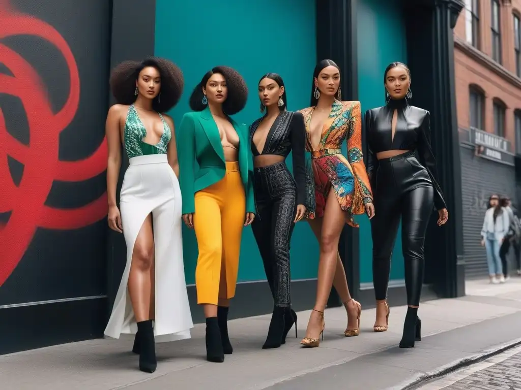Desfile de moda inclusivo en la ciudad Desfile de modelos diversos en la ciudad, reflejando marcas de moda inclusivas y diversidad