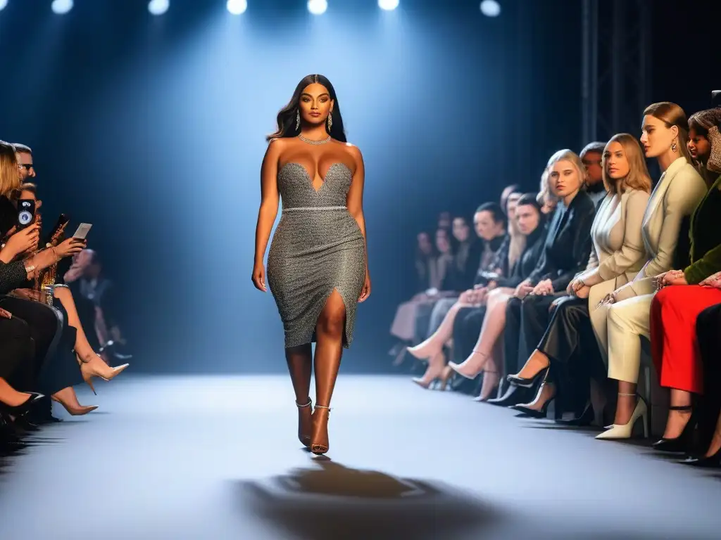 Desfile de moda inclusiva: diversidad y empoderamiento en la pasarela Desfile de modelos diversos con marcas de tallas inclusivas moda, derrochando confianza y empoderamiento en la pasarela