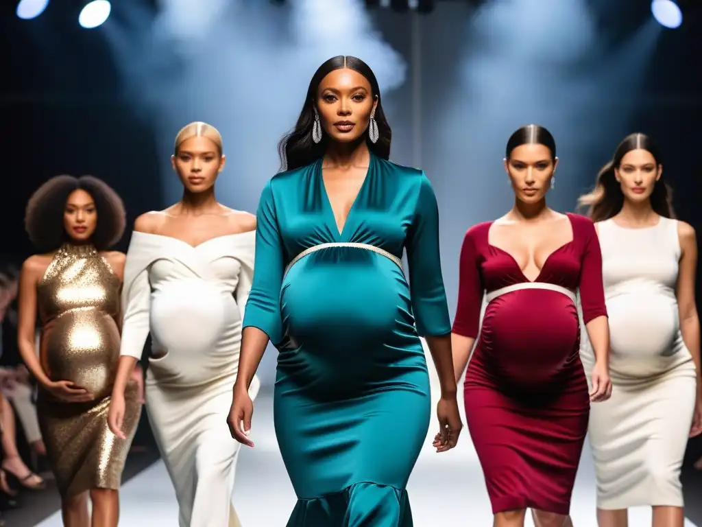 Desfile de moda de embarazadas: tendencias innovadoras y empoderamiento Desfile de modelos embarazadas en tendencias moda maternal internacional