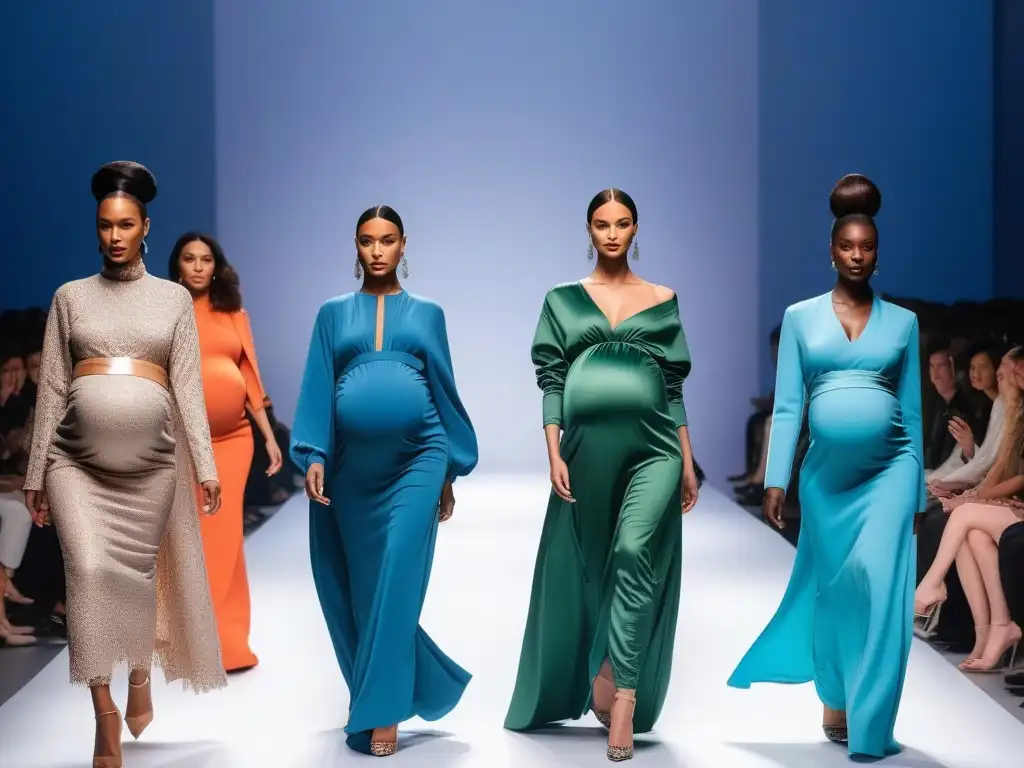 Desfile de moda maternal: elegancia y empoderamiento en la pasarela Desfile de modelos embarazadas en tendencias moda maternal internacional