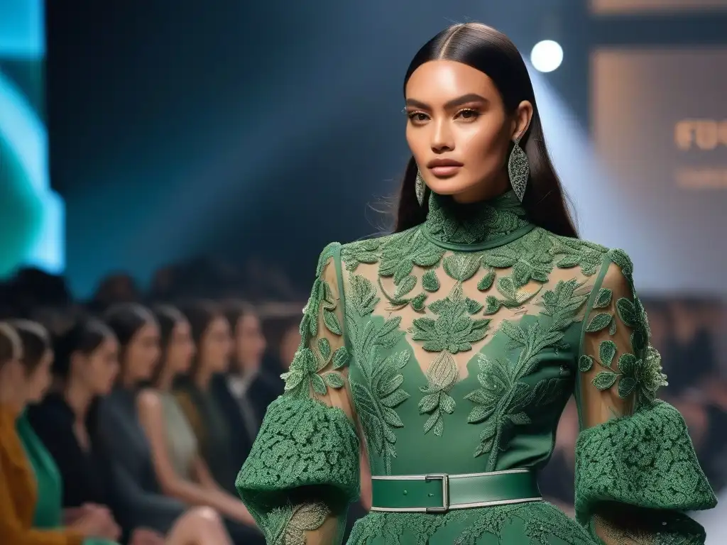 Desfile de moda sostenible: Fusión de estilo y conciencia eco Desfile de modelos con marcas moda sostenible inclusiva en pasarela elegante y moderna