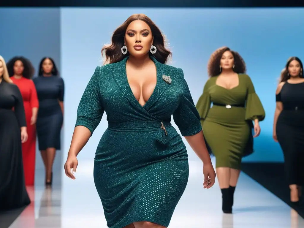 Desfile de moda: modelos plus size empoderadas y seguras Desfile de modelos plus size seguras y empoderadas