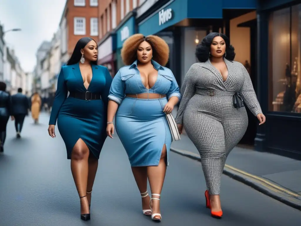 Desfile de moda plus size: empoderamiento y diversidad Un desfile de modelos de tallas especiales derrochando estilo y confianza en la ciudad