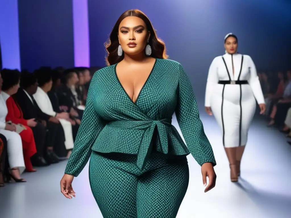 Desfile de moda plussize: empoderamiento y diversidad Desfile de modelos plus size con tendencias innovadoras en moda