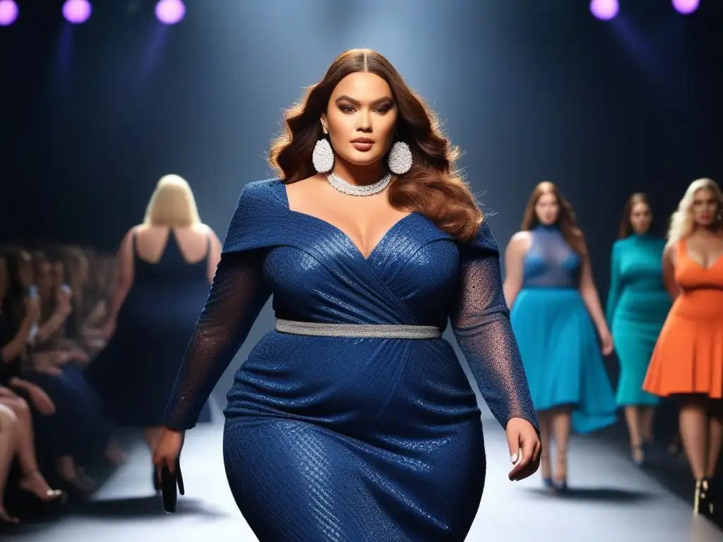 Desfile de moda plussize con modelos empoderadas Desfile de moda plussize con mujeres que rompieron techo, empoderadas y elegantes en la pasarela
