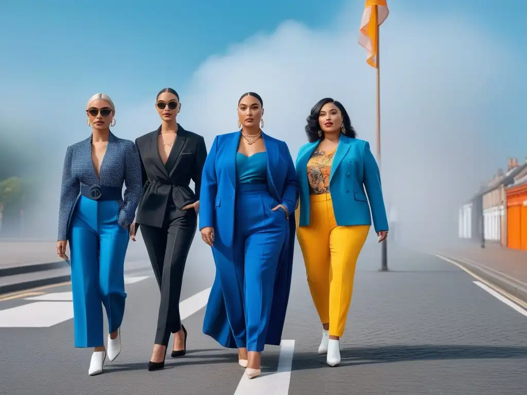 Moda inclusiva: Empoderamiento y diversidad en la calle Desfile urbano con moda adaptativa para todos cuerpos, reflejando diversidad e inclusión