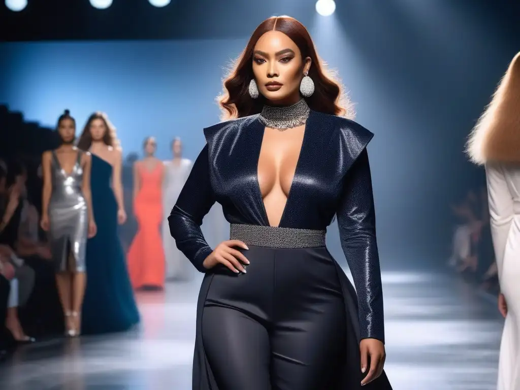 Desfile de moda inclusivo y vibrante: diversidad en la pasarela Un desfile vibrante y diverso de moda inclusiva y diversa, celebrando la belleza de la diversidad en la industria