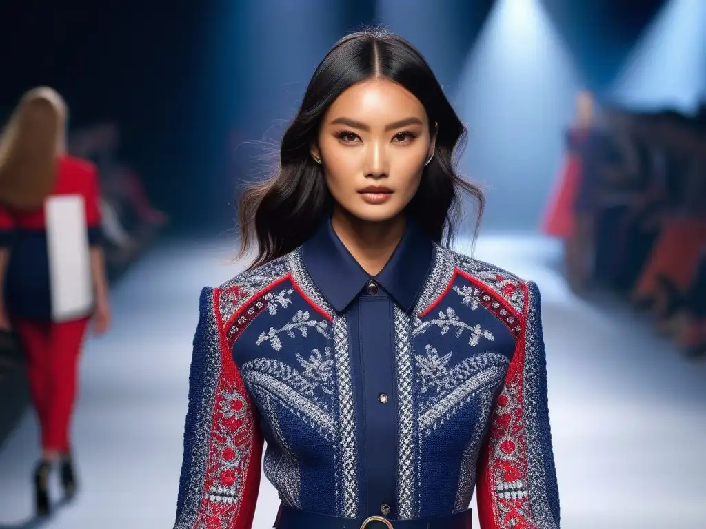 Desfile de moda Tommy Hilfiger: diversidad y estilo en 8k Desfiles de moda inclusivos: Modelos diversos desfilan con confianza en la pasarela de Tommy Hilfiger, rodeados de espectadores entusiastas