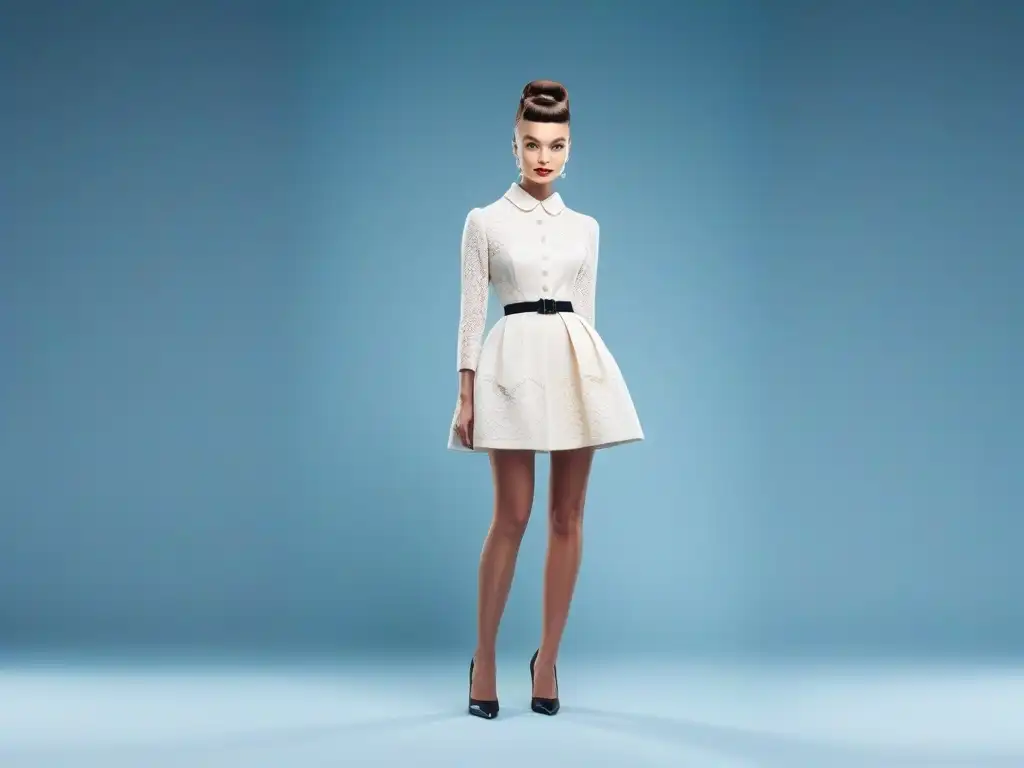 Evolución impactante de la moda petite: de Audrey Hepburn a Simone Rocha Detallada ilustración de la evolución y diversidad de la moda petite a lo largo de la historia, desde Audrey Hepburn hasta Simone Rocha