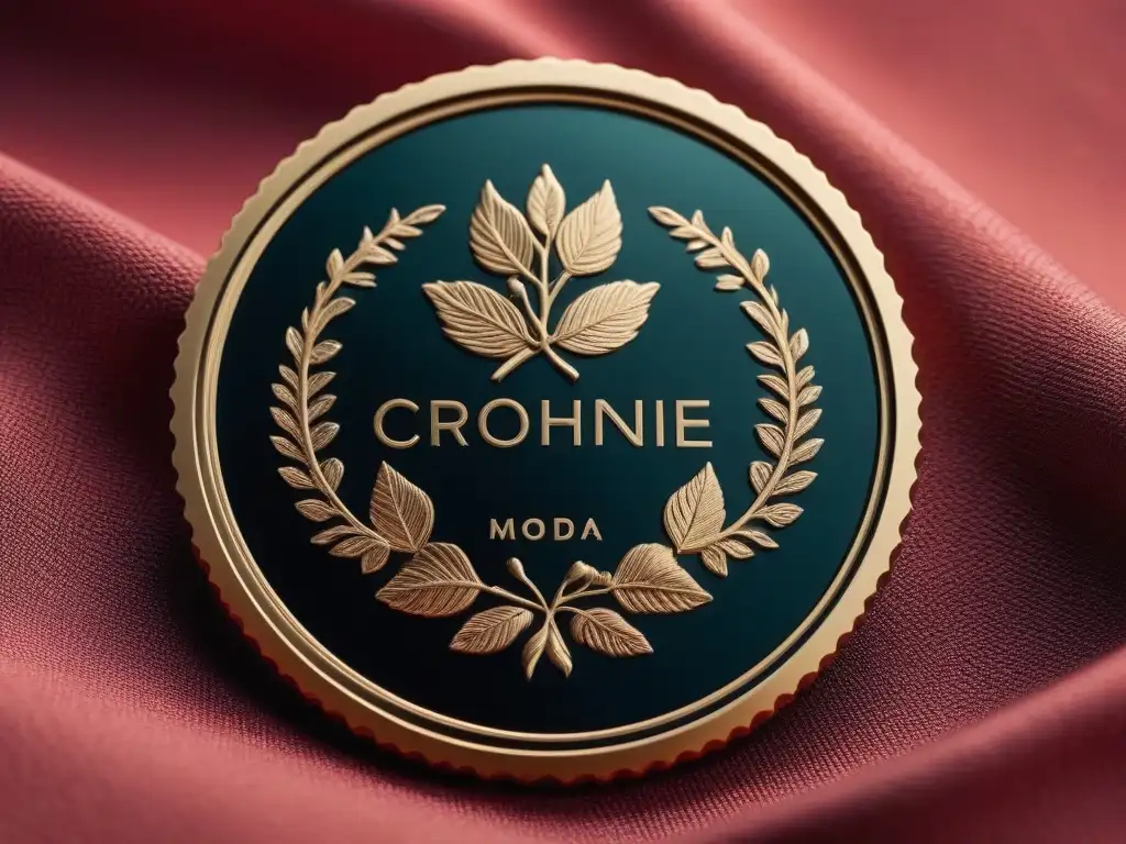 Certificación Ecológica: Sello de Moda Sostenible Detallado Detallado sello de certificación de moda sostenible con motivos naturales y elegante tipografía