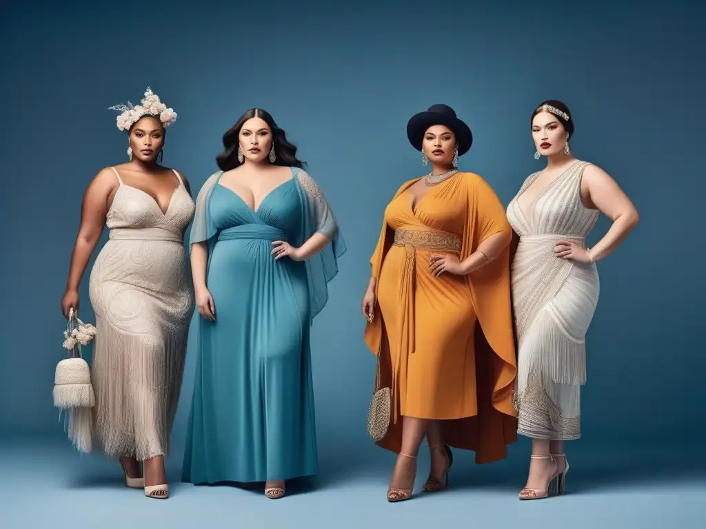 La evolución de la moda tallas grandes: historia y empoderamiento Detalle histórico de la evolución de la moda tallas plus size desde la antigüedad hasta la actualidad, reflejando diversidad y empoderamiento