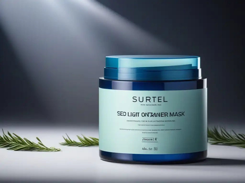 Tratamiento capilar de lujo: máscara para un cabello perfecto Detalle lujoso: máscara capilar aplicada en cabello brillante, mostrando textura y empaque elegante