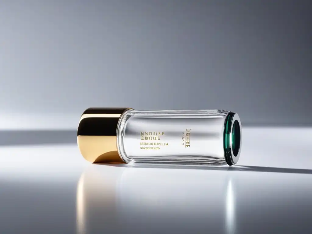 Serum de belleza de lujo: diseño moderno y elegante Detalle lujoso de un suero de belleza de alta gama con ingredientes premium