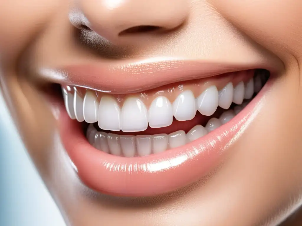 Sonrisa radiante: detalles perfectos de tratamiento dental Detalle de sonrisa perfecta en consultorio dental moderno