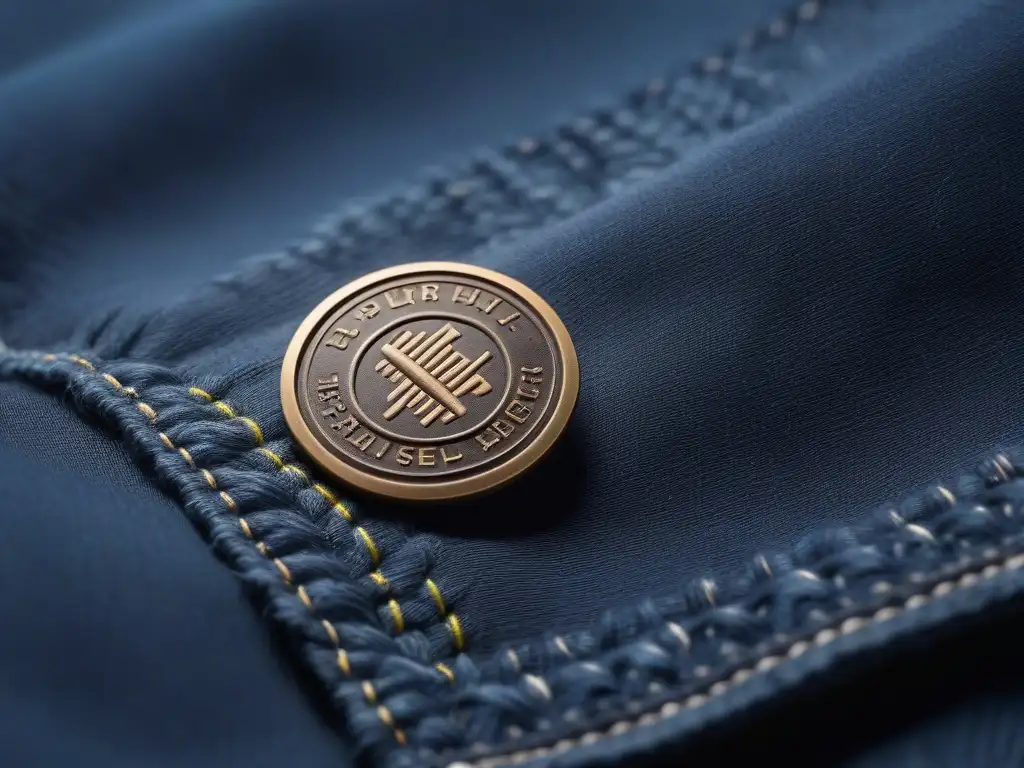 Etiqueta de moda sostenible: detalles ecoamigables Detalle ultradetallado de la etiqueta de una marca sostenible de moda, con colores terrosos y un emblema inclusivo