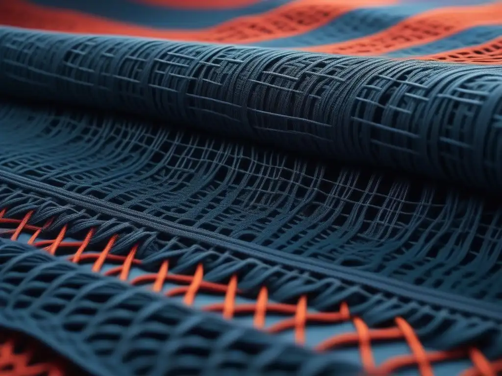 Detalle de tejido 3D vibrante y intrincado en diseño futurista