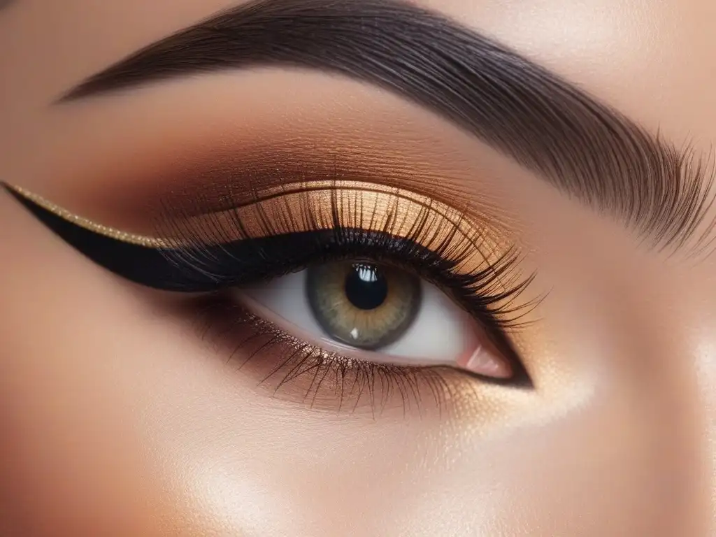 Cejas perfectamente definidas: arte y sofisticación en maquillaje de lujo Detalles de cejas perfectamente definidas con maquillaje de alta gama para eventos, resaltando la elegancia y sofisticación