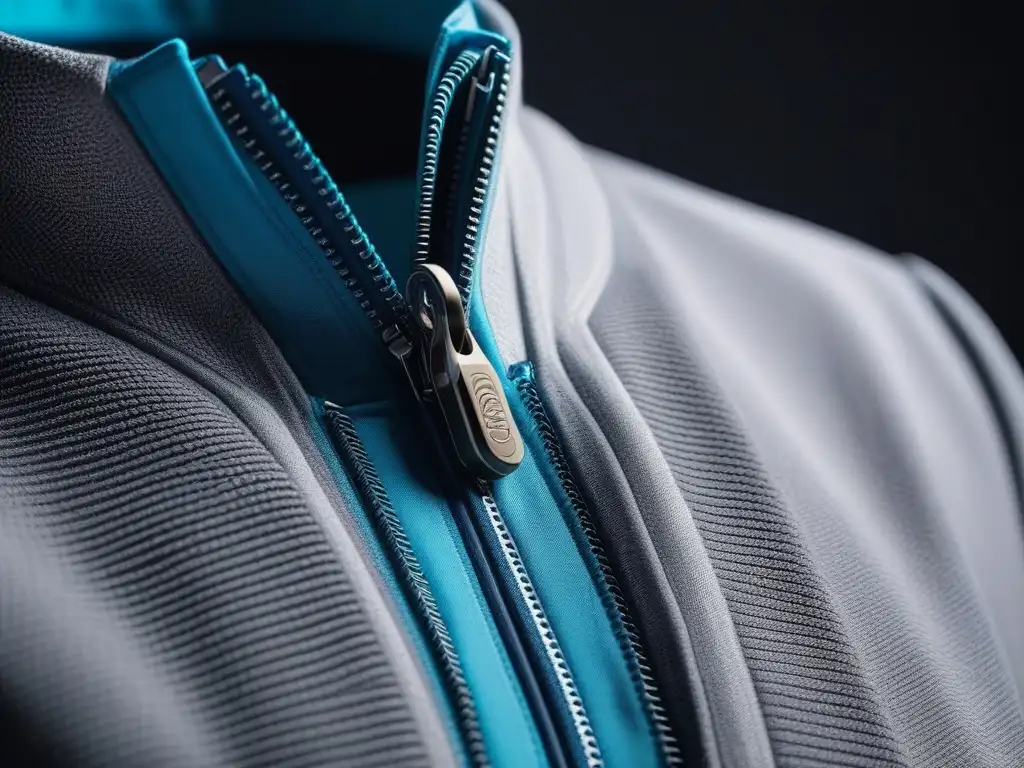 Zipper futurista en prenda adaptativa de alta gama Detalles exquisitos de un cierre futurista en prenda adaptativa de alta gama