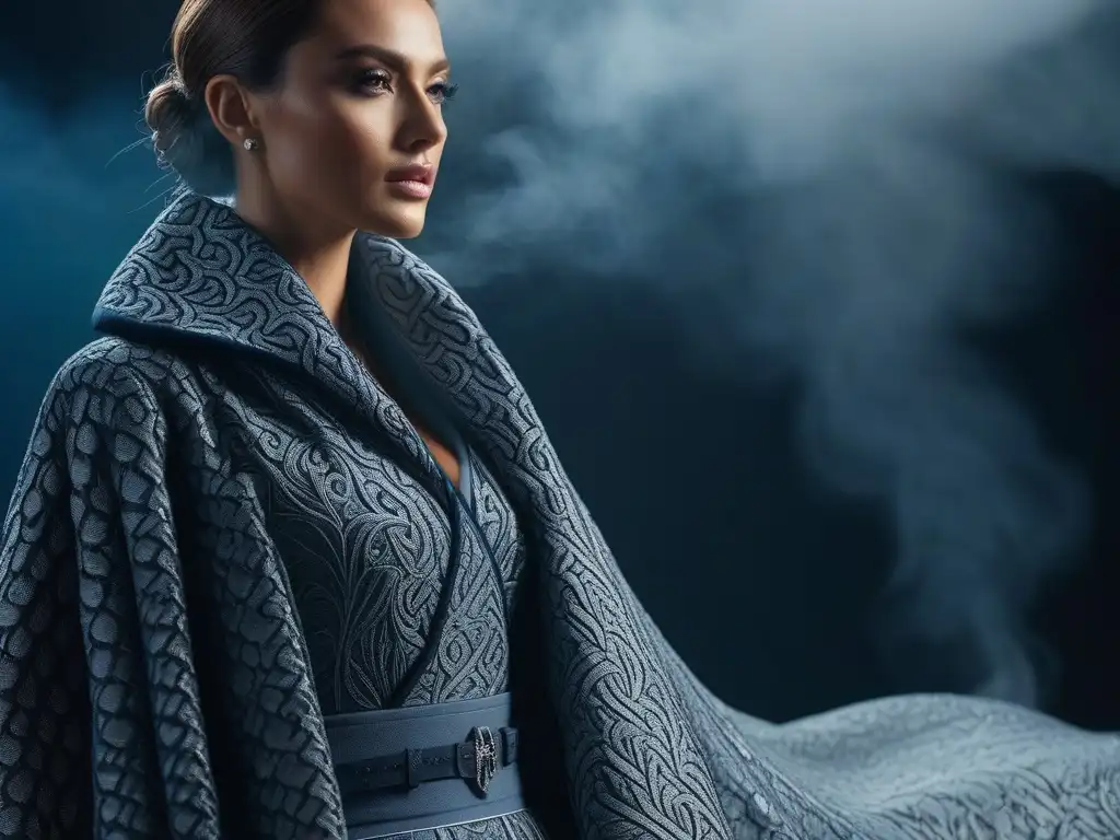 Textil sostenible de lujo: innovación y elegancia en la moda eco Detalles lujosos de un tejido sostenible innovador en moda