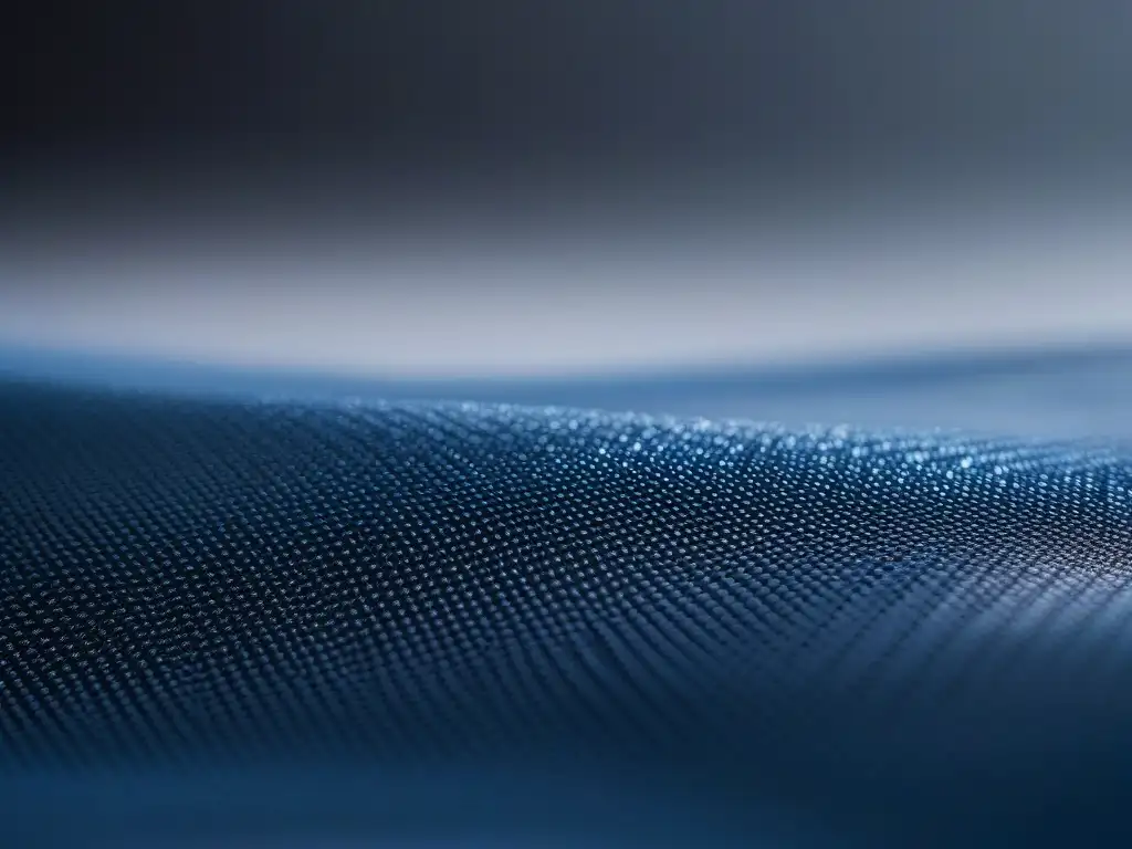 Tela de alta tecnología: flexible y resistente para ropa adaptativa Detalles del tejido de alta tecnología en tonos plateados y azules, ideal para ropa adaptativa