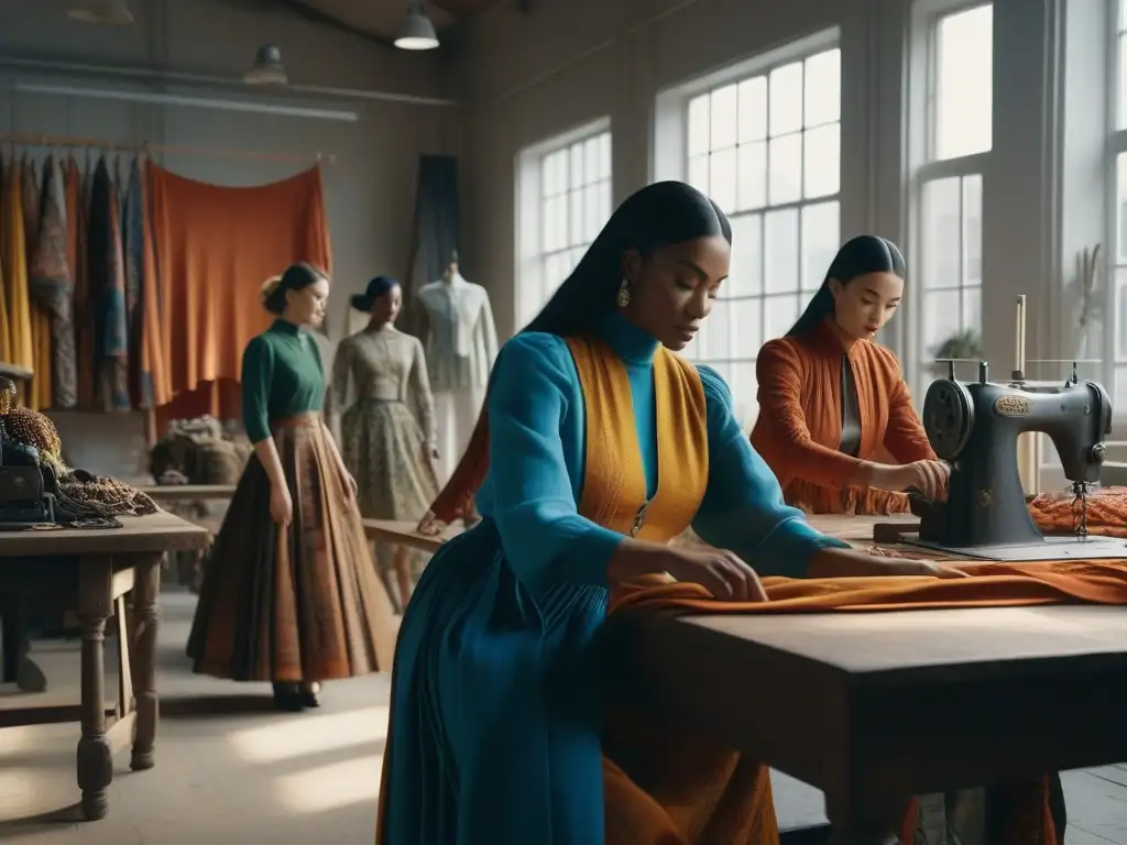 Diversos diseñadores de moda trabajan apasionadamente en ateliers inspirados culturalmente, fomentando enfoques culturales moda sostenible