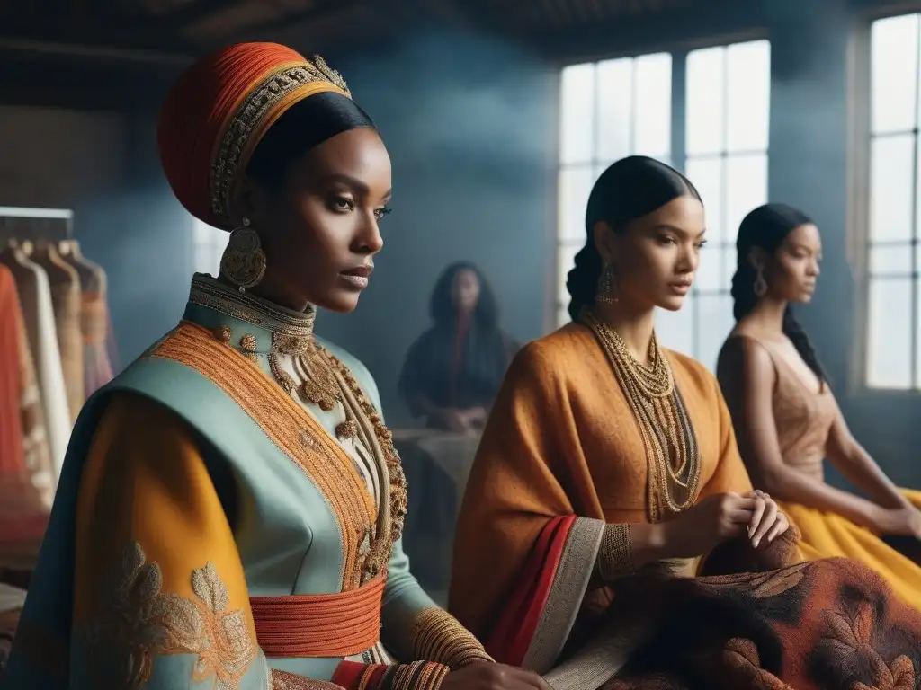 Diversos diseñadores de moda trabajan apasionadamente en sus estudios, fusionando enfoques culturales moda sostenible