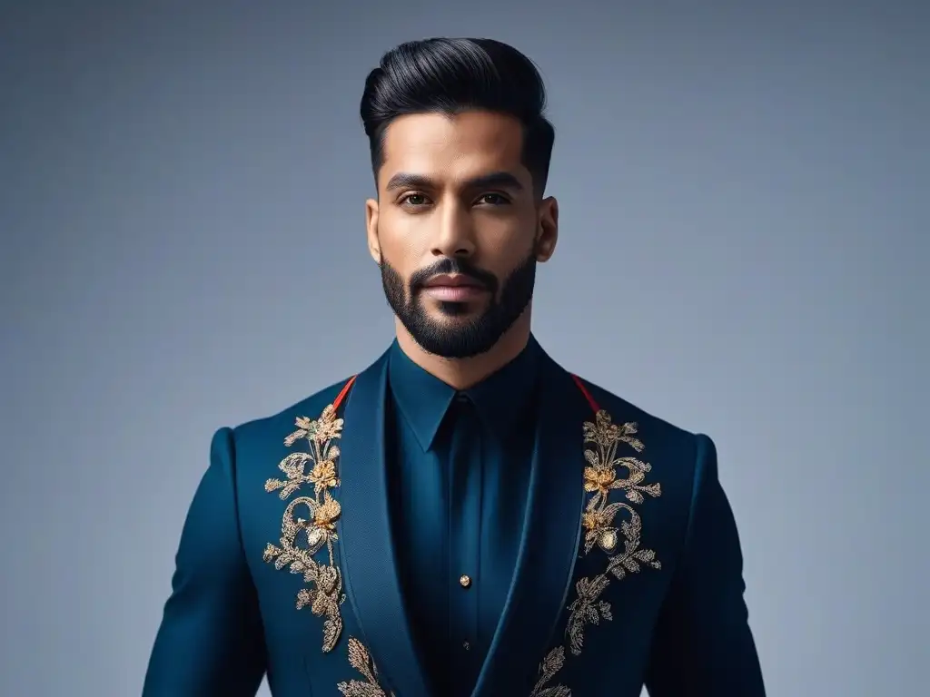 Diseñadores de moda masculina inclusiva discuten apasionadamente en estudio moderno