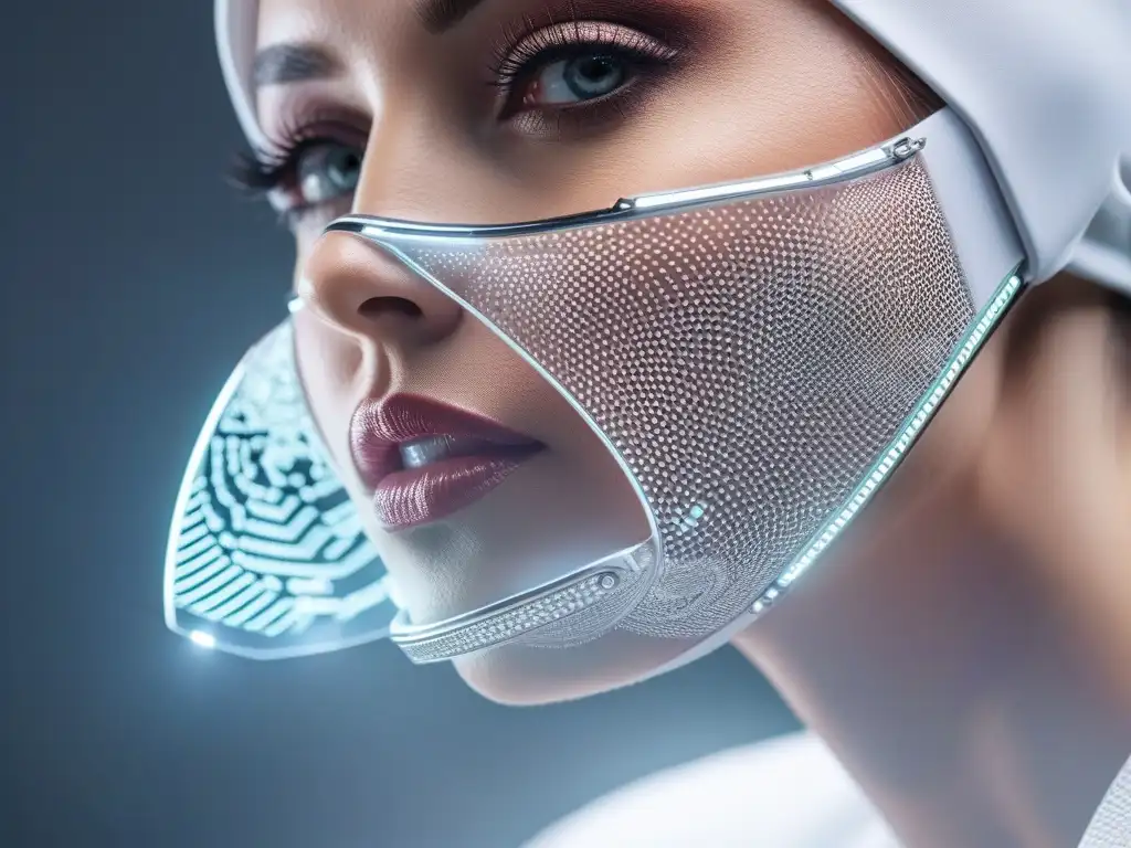 Dispositivo futurista de cuidado de la piel: tecnología avanzada para rejuvenecer Un dispositivo futurista para tratamientos antiedad con tecnología avanzada y diseño moderno, iluminación LED suave sobre metal, en fondo blanco