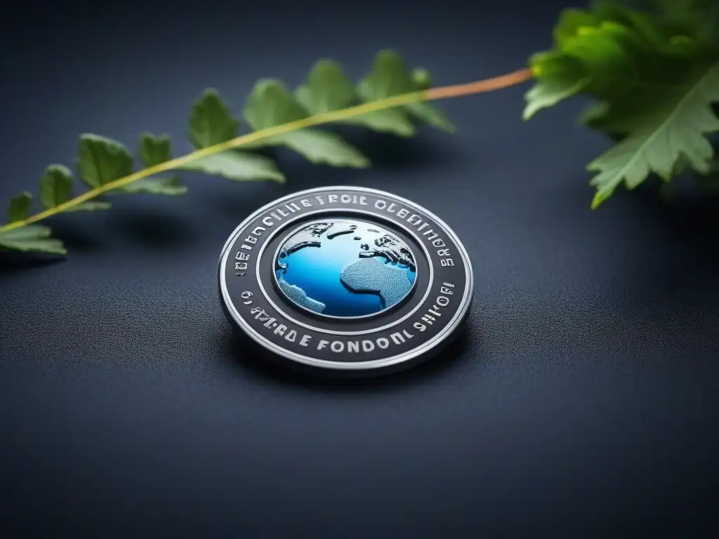 Emblema sostenible de moda: diseño detallado y moderno Un distintivo futurista de certificación de moda sostenible, con elementos ecoamigables y diseño minimalista