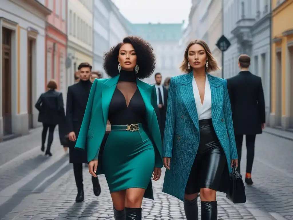 Moda inclusiva en Viena: diversidad y estilo en las calles Una diversa y elegante multitud camina con confianza por las calles de Viena, luciendo atuendos inclusivos y modernos