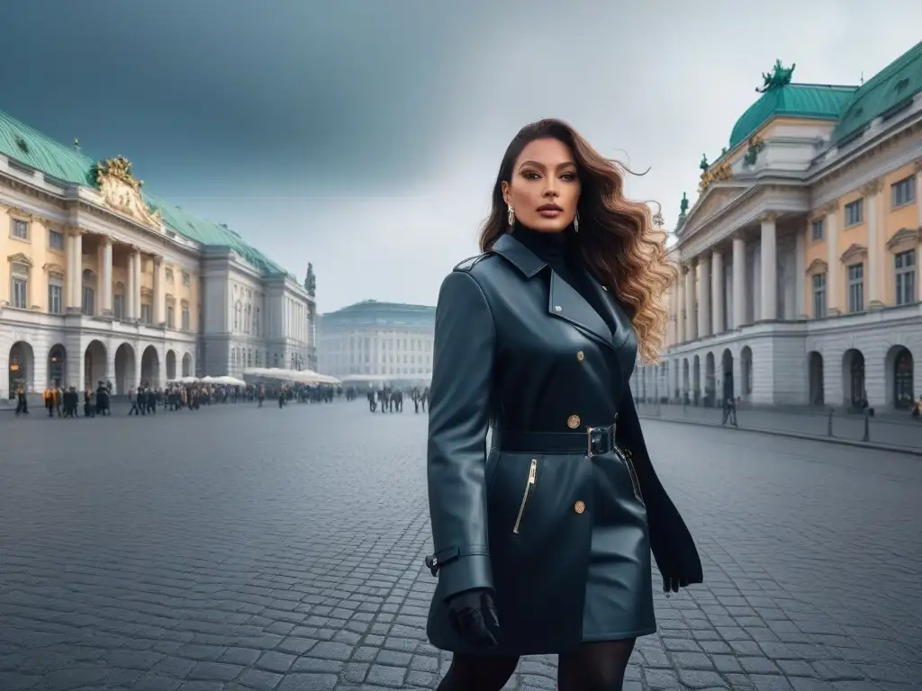 Moda diversa en las calles de Viena Una diversa y elegante pasarela urbana en Viena, reflejando la moda para todas las tallas
