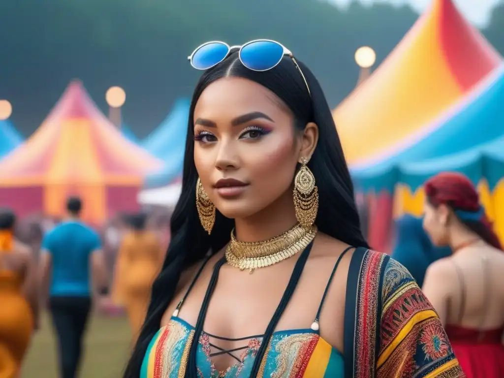 Estilo festival: diversidad y celebración con confianza Una diversa y vibrante multitud de festivaleros de diferentes tallas y estilos, unidos en celebración