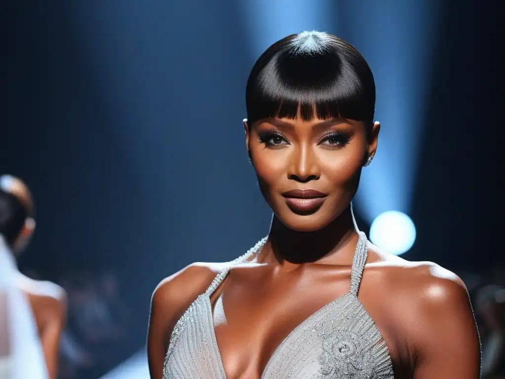 Naomi Campbell deslumbra en la pasarela: poder, sofisticación y diversidad Naomi Campbell irradia diversidad y belleza en la pasarela de moda