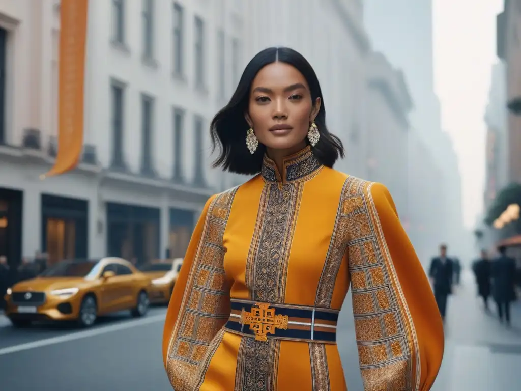 Moda inclusiva y empoderada: Grupo diverso viste Tory Burch en la ciudad Diversidad y elegancia en la moda de lujo inclusivo de Tory Burch, en una vibrante ciudad