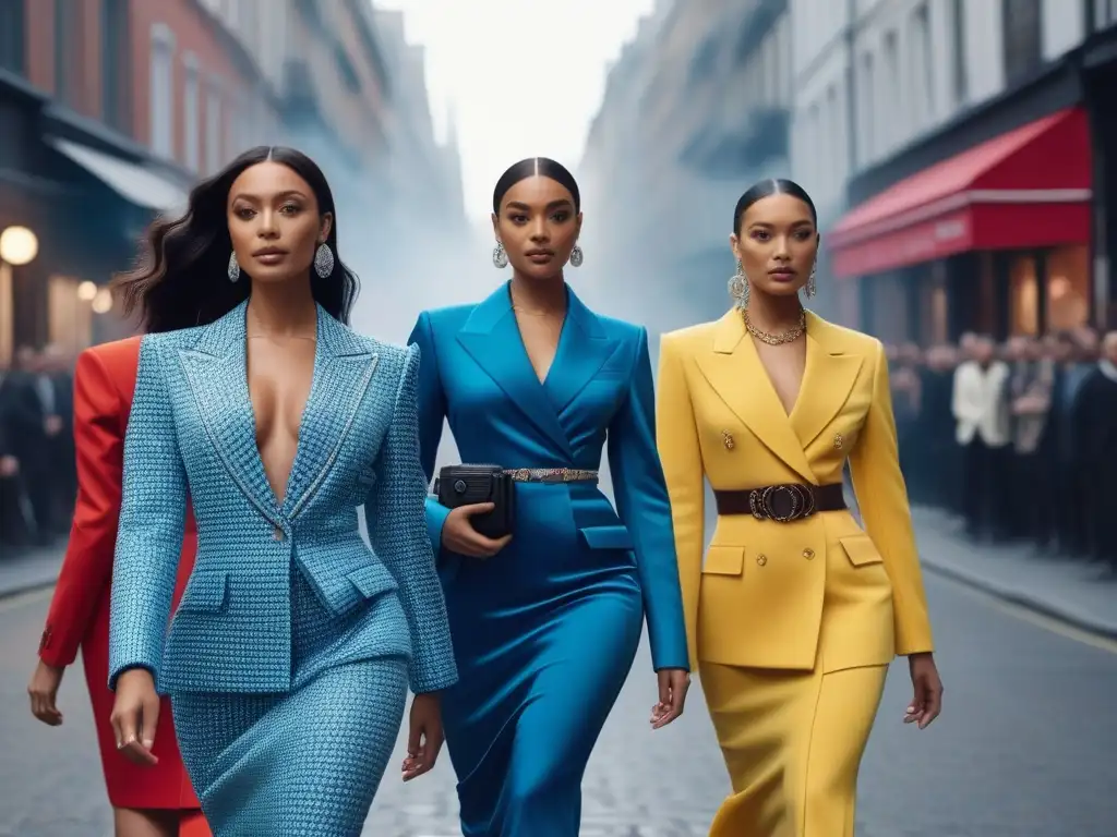 Desfile inclusivo de influencers de moda en ciudad vibrante Diversidad y moda inclusiva en redes sociales, influencers únicos desfilando por la ciudad