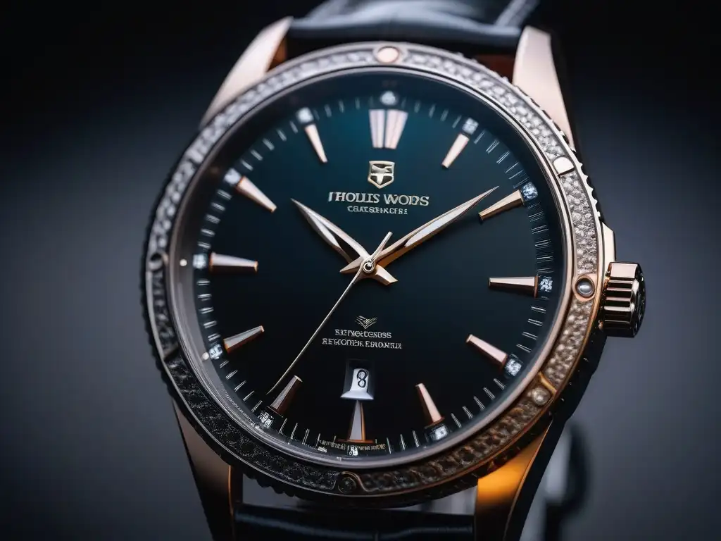 Detalles de lujo: reloj moderno y elegante en primer plano Elegancia y detalle en reloj de lujo, resaltando la importancia de la elección de accesorios de lujo