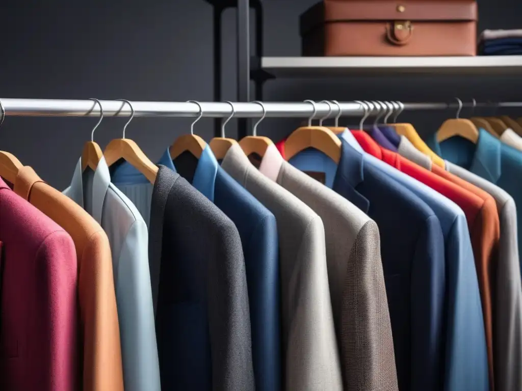 Armario de ropa elegante para mayores: sofisticación y cuidado Elegante armario de prendas senior organizadas con cuidado en tonos pastel y joyas