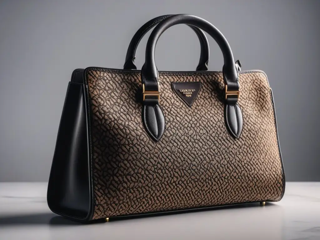 Bolso vegano de lujo: diseño minimalista en cuero sostenible Una elegante cartera de cuero vegano sostenible con detalles intrincados y diseño minimalista