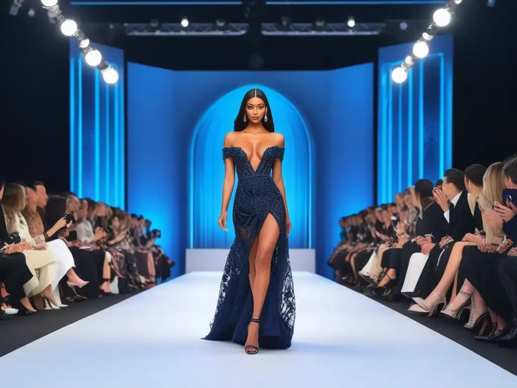 Desfile de moda: fusión de moda petite y haute couture en pasarela Elegante desfile de moda con colaboraciones marcas petite alta costura