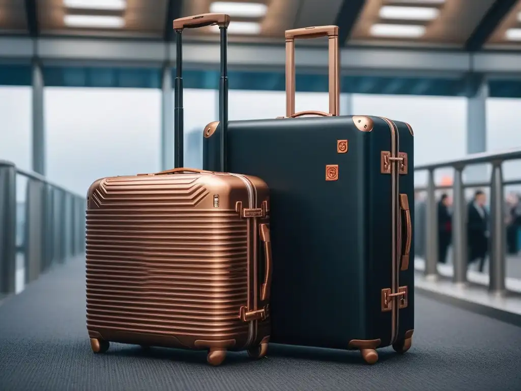 Maleta de mano moderna para viajeros petite: compacta, ligera y elegante Un elegante equipaje de mano para petite, con detalles en oro rosa, ideal para viajeros prácticos y con estilo en aeropuerto