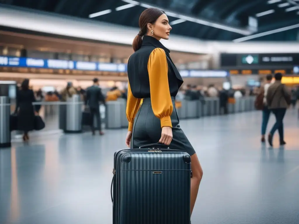 Maleta de mano elegante para viajeros petite en aeropuerto Un elegante equipaje de mano para petite viajeros, diseñado con estilo y funcionalidad, listo para aventuras en el aeropuerto