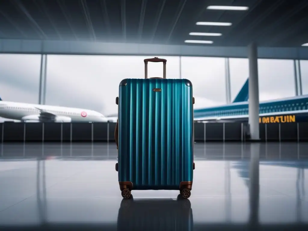 Elegante set de equipaje plus size en aeropuerto de lujo Elegante equipaje para tallas grandes en un lujoso aeropuerto