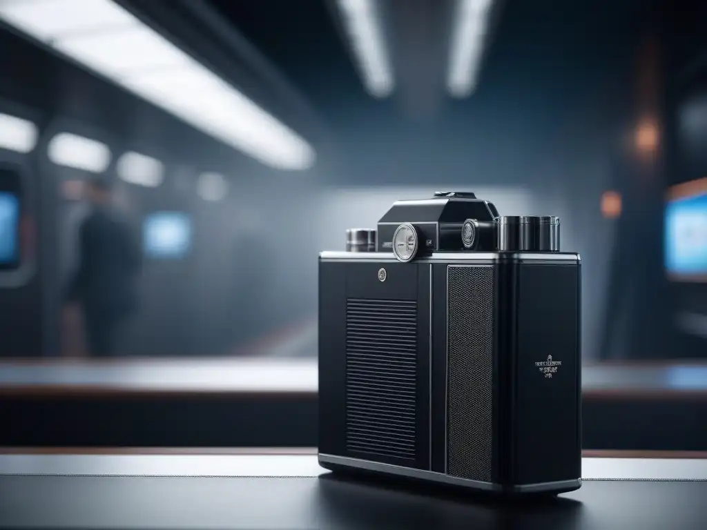 Gadget de viaje de lujo: innovación y elegancia en alta resolución Un elegante gadget de viaje de lujo con diseño innovador en un entorno sofisticado